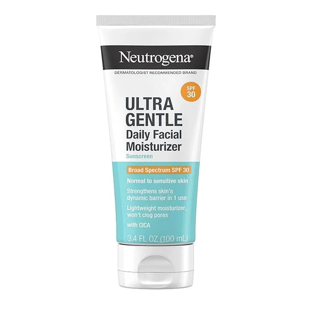 Neutrogena Ultra Gentle Daily Facial Moisturizer with SPF 30 Sunscreen with CICA, Lightweight Face Lotion with Broad Spect...