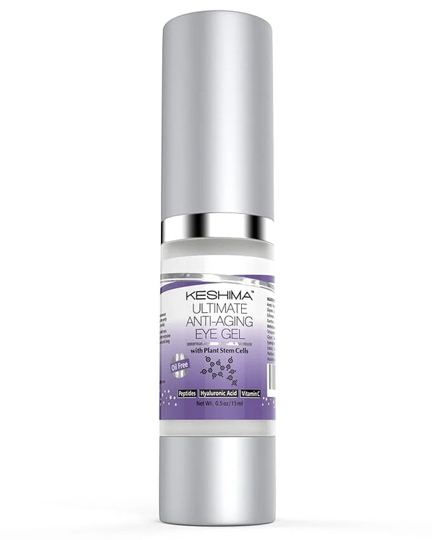 Keshima Eye Gel for Crow's Feet, Puffiness, Sagging Skin, Dark Circles and Wrinkles - Cream with Plant Stem Cells, Vitamin...