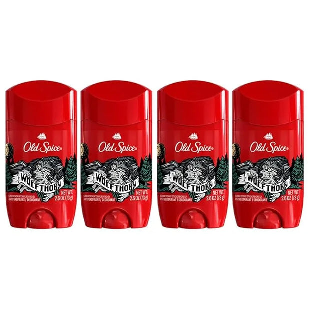 Old Spice Wild Collection Wolfthorn Scent Men's Invisible Solid Antiperspirant Deodorant 2.6 Ounce (Pack of 4) - Product I...
