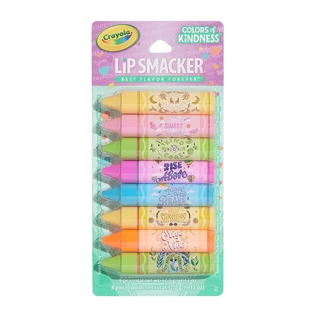 Lip Smacker Crayola Party Pack - 8 Moisturizing Lip Balms, Fun Flavors, Hydrating & Protecting, Glossy Finish - Cruelty-Fr...