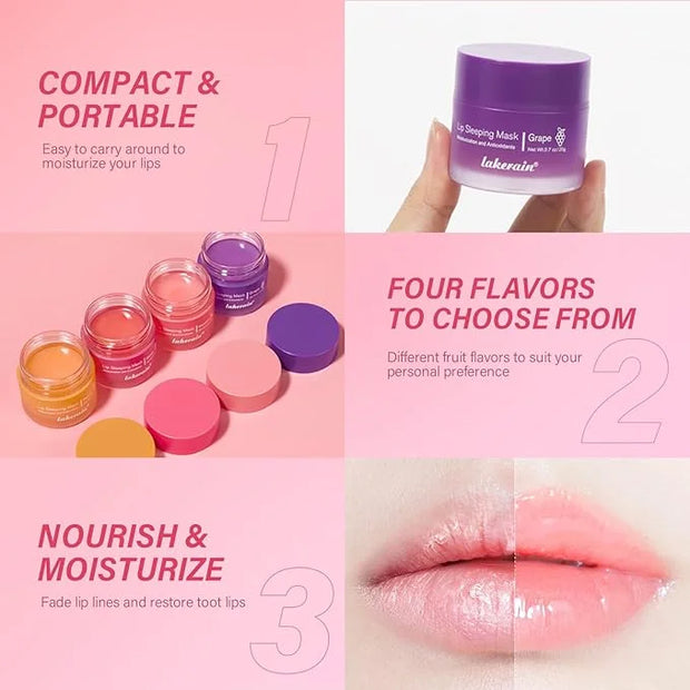 2Pcs Lip Glowy Balm and Lip (Grape)