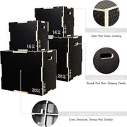 3 in 1 Non-Slip Wooden Plyo Box Plyometric - Product Image