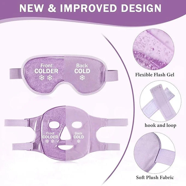Geyoga Gel Ice Face Eye Mask Cooling Face Eye Masks for Reducing Puffiness, Dark Circles, Redness, Pain Relief, Migraine, ...