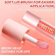 2Pack Big Brush Head Hydrating Lip Glow Oil Plumping Lip Tint, Hydrating Lip Gloss Tinted Lip Balm Transparent Lip Care, L...