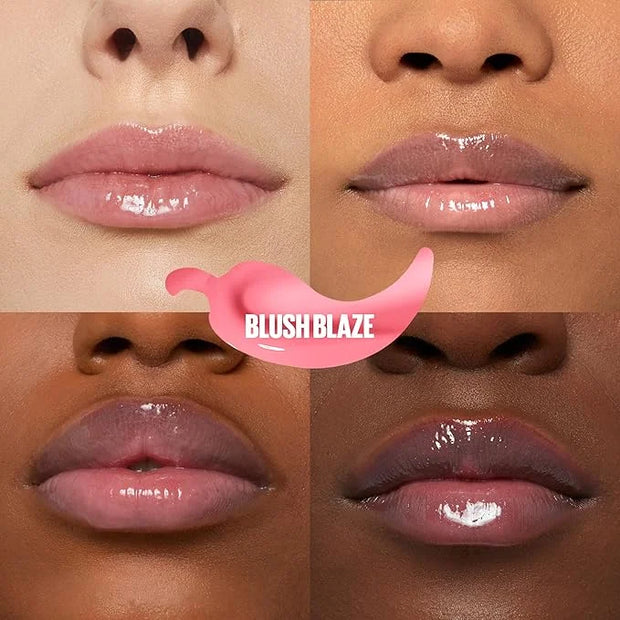 MAYBELLINE Lifter Gloss Lifter Plump, Plumping Lip Gloss with Chili Pepper and 5% Maxi-Lip, Blush Blaze, Sheer Pale Pink, ...