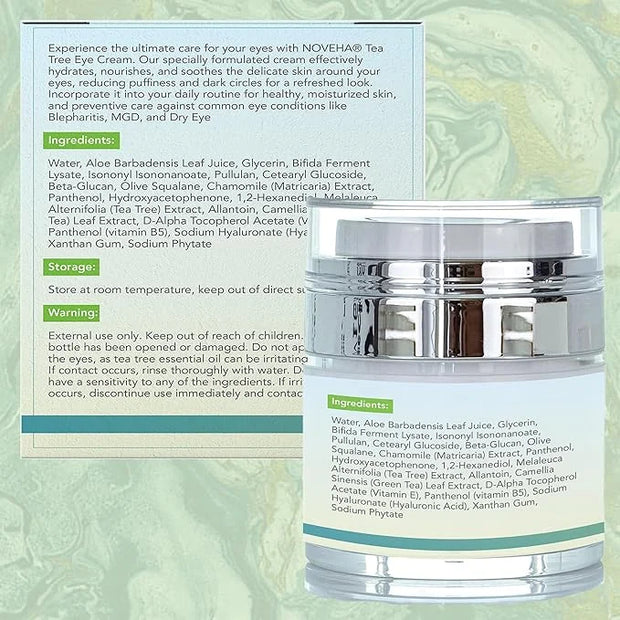 NOVEHA Tea Tree Oil Anti Wrinkle Eye Cream - Eyelid Cream for Dry & Itchy Skin, Scar | Moisturizer Face Cream Treatment - ...