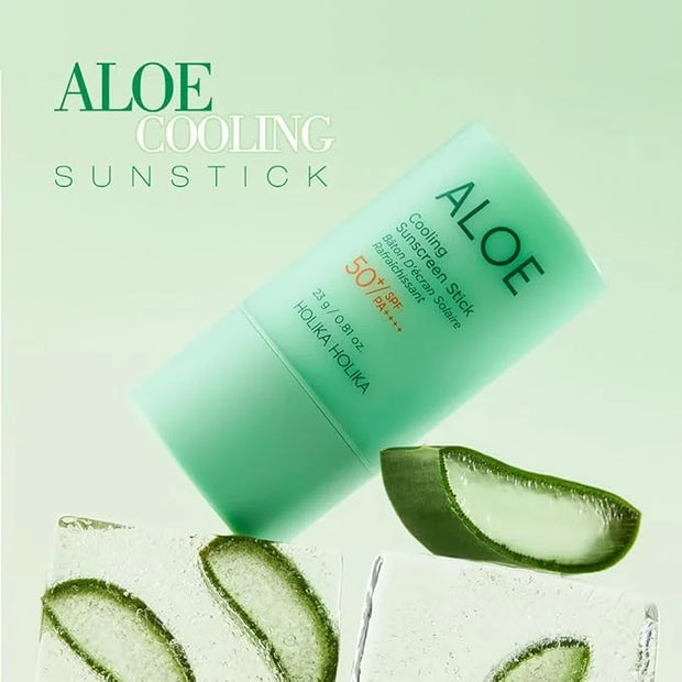 Holika Holika Aloe Cooling Sunscreen Stick: Moisturizing, Soothing, Hydrating, Face & Body, Broad Spectrum, PF 50+, PA++++...