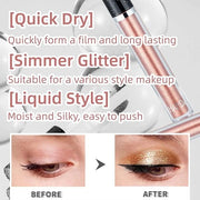 Glitter Eyeshadow Shimmer Long Lasting Effect Shiny Pigment Eyeshadow Glow Eye Makeup (Light Brown) - Product Image