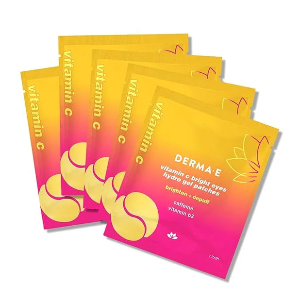 Derma E Vitamin C Bright Eyes Hydro Gel Under Eye Patches (5 Pairs), Allantoin, Caffeine & Vitamin B3, Eye Masks to Helps ...