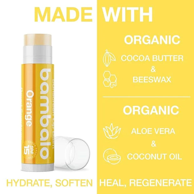 4-Pack Orange SPF 15 Lip Balm Moisturizing,