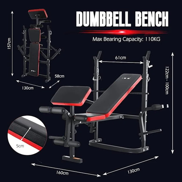 ISE Multi-Weight Bench Set with Squat Rack Training，800LBS - Product Image