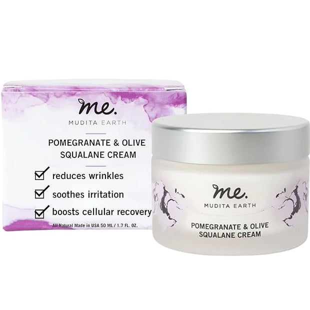 Mudita Earth Squalane Anti Aging Skin Cream, Rich Moisturizer for Aging & Dry Skin, Hyaluronic Acid, Squalane for Dark Spo...