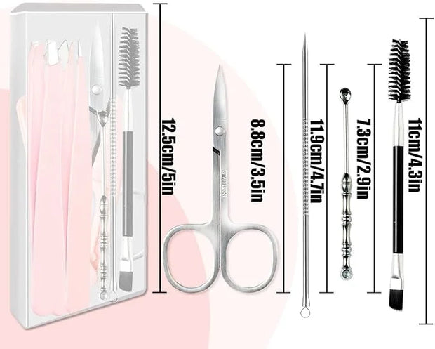 [9+1 PCS] Tweezers Kit, Tweezer for Women Facial Hair, Professional Tweezers Set, Eyebrow Tweezer, Professional Stainless ...