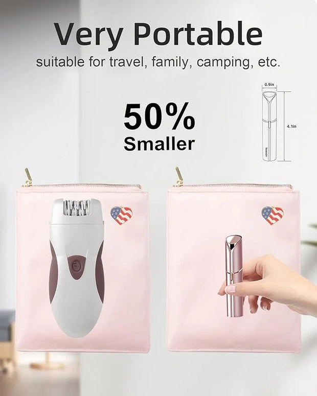 Facial Hair Removal for Women, Painless Womens Facial Hair Remover with 2 Replacement Heads, Lipstick-Sized, USB Rechargea...