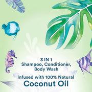 Suave Kids Natural Coconut Oil 3-in-1 Tear Free, Body Wash, Shampoo and Conditioners, No Sulfates, No Parabens, No Silicon...