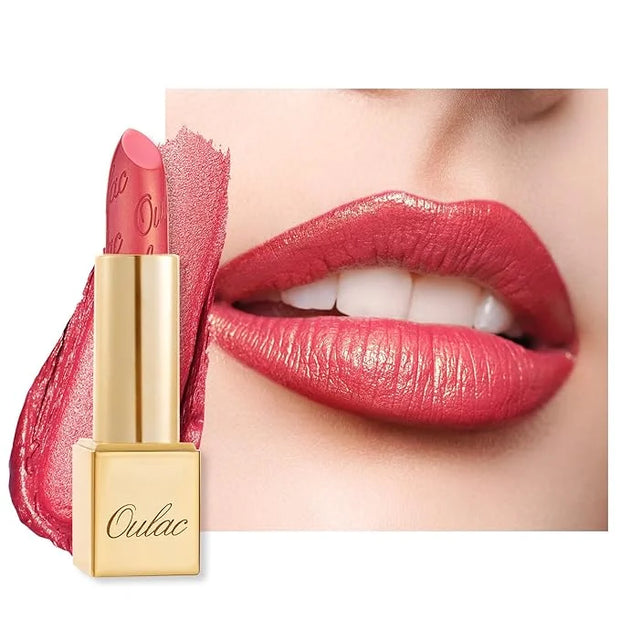 Oulac Glitter Lipstick for Women with Metallic 3D Shine Lightweight Hydrating Formula, High Impact Lip Color, Vegan Beauty...