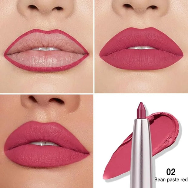 evpct Silky Lip Liner Pencil Retractable, Ruby Red Smooth Lip Liner Creamy Velvet Lipliner Long-Lasting for Korean Makeup ...