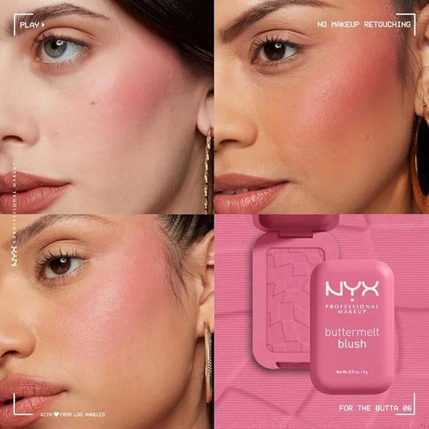 NYX PROFESSIONAL MAKEUP Buttermelt Powder Blush, Fade and Transfer-Resistant Blush, Up to 12HR Make Up Wear, Vegan Formula...