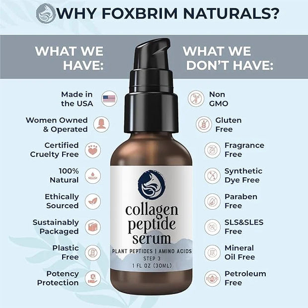 Peptides Serum for Face - Collagen Booster - Anti-Aging - Tighten Lift Hydrate & Plump All Skin Types, Reduce Fine Line & ...