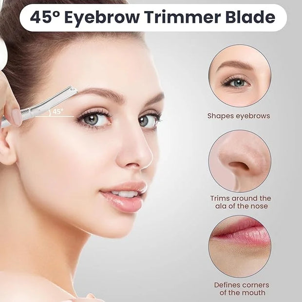 Dermaplaning Tool for Face, Dermaplane Razor for Peach Fuzz with Metal Grip, Professional Eyebrow Razor for Women, Facial ...