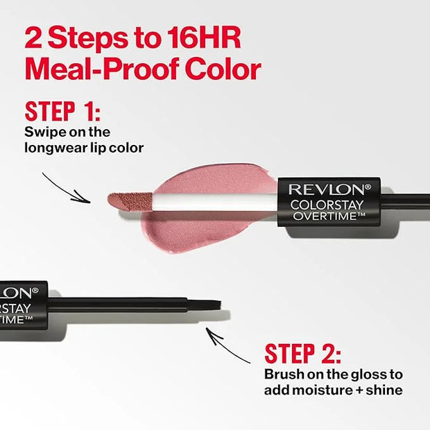 Revlon Liquid Lipstick with Clear Lip Gloss, ColorStay Overtime Lipcolor, Dual Ended with Vitamin E, 260 Perennial Plum, 0...