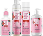 Hello Bello Watermelon Shampoo and Body Wash, 10 FL Oz and Conditioning Mist and Detangler, Hypoallergenic and Non-Greasy ...