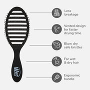 Wet Brush Speed Dry Hair Brush, Black Frost - Vented Design & Soft HeatFlex Bristles Are Blow Dry Safe - Ergonomic Handle ...