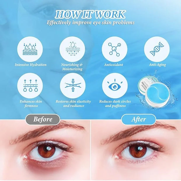 PITHER Under Eye Patches for Dark Circles, Eye Masks for Puffy Eyes Wrinkles Under Eye Bags Firmness 30 Pairs Skin Treatme...