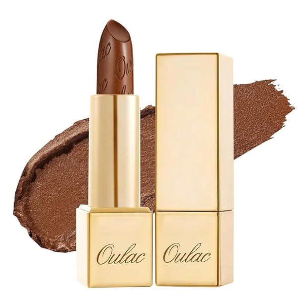 Oulac Dark Brown Lipstick for Women with Metallic 3D Shine Lightweight Hydrating Formula, High Impact Lip Color, Vegan Bea...