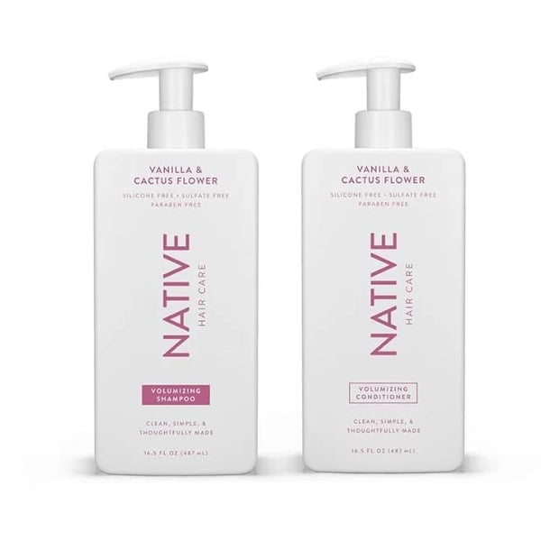 Native Vanilla & Cactus Flower Shampoo and Conditioner Contain Naturally Derived Ingredients |All Hair Type Color & Treate...