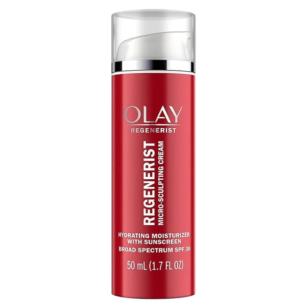 Face Moisturizer by Olay Regenerist Microsculpting Cream With SPF 30 Sunscreen and Vitamin E for Advanced Anti-Aging, 50ml...