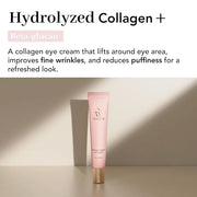 NOWATER Collagen Eye Cream for Wrinkles, Puffiness, Dark Circles - Hydrolyzed Collagen & Beta-glucan for Improved Under-ey...