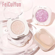 Glitter Shimmer Sparkle Eye Shadow Palette Makeup for Green Blue Eyes, Pearl White Silver Glitter Shimmer Metallic Hologra...
