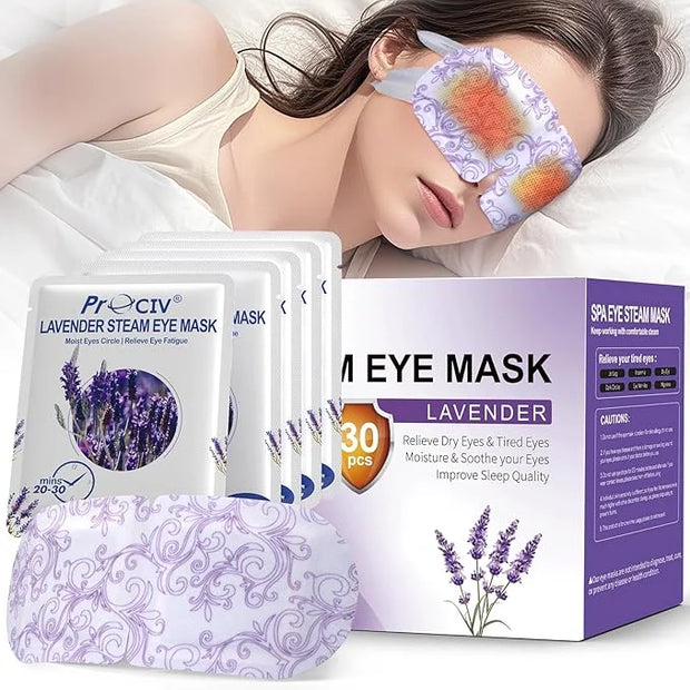 ProCIV 30 Packs Steam Eye Mask Lavender, Heated Eye Masks Relaxing Gifts for Women Soothing Eye Fatigue Hot Sleep Mask, Wa...