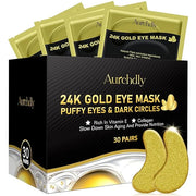 Under Eye Patches(24K Gold 30 Pairs), Gel Eye Mask for Reduce Dark Circles, Puffy Eyes,Undereye Bags, Wrinkles,-with Hyalu...