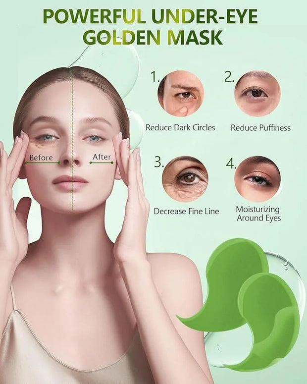 120 Pcs Chlorella Eye Patches,Collagen Under Eye Mask for Puffy Eyes & Dark Circles, Combat Fine Lines and Wrinkles,Non-Ir...