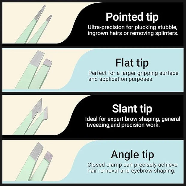 TsMADDTs Tweezers for Women, 8 in 1 Eyebrow Kit with Tweezers, Trimmer, Scissor, Razor, Brush with Travel Bag, Eyebrow Sha...