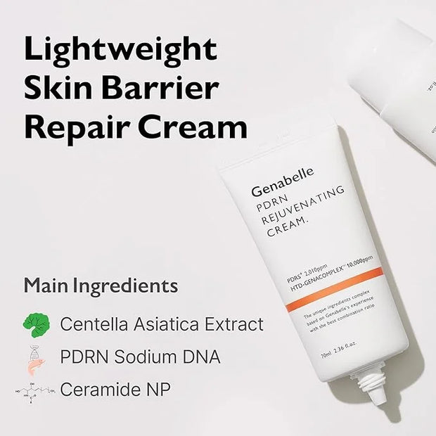 PDRN Rejuvenating Cream - Lightweight Moisturizer with Original PDRN, CICA, Hyaluronic Acid - Nourishing, Hydrating, and S...