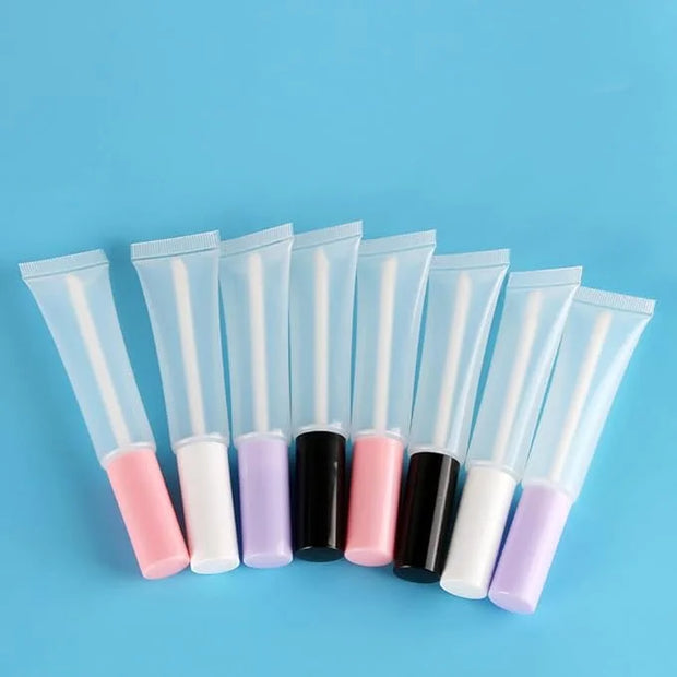 COSIDEA 50 pack Empty White 15ml Squeeze lip gloss tubes with wand 0.5oz soft lipgloss container chapstick containers empt...