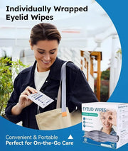 60 Packs Eyelid Cleansing Wipes for Dry Eye & Blepharitis + 30 Packs Steam Eye Masks Lanvender - Product Image