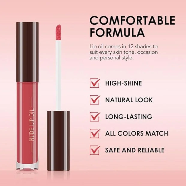 Hydrating Lip Glow Oil, Plumping Lip Oil, Tinted Lip Plumper Gloss,Younger-Looking Lips | Nourishing Long Lasting Non-Stic...