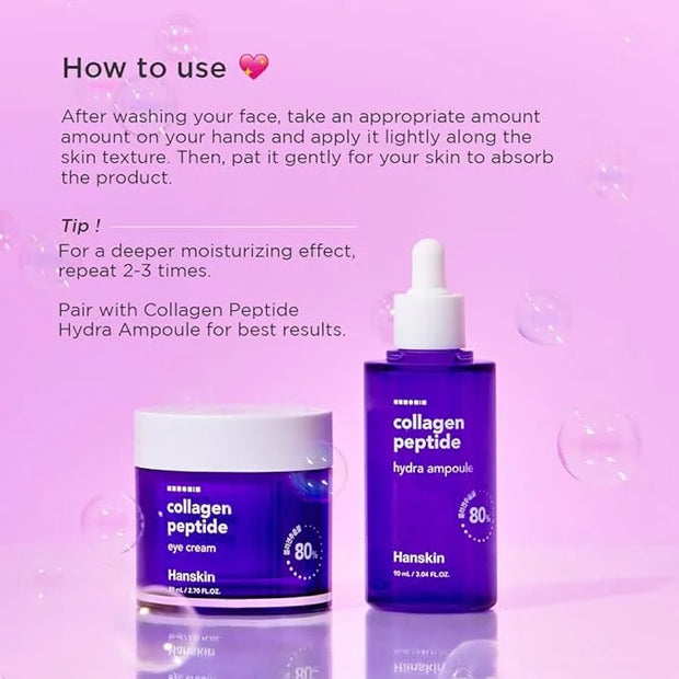 Hanskin Collagen Peptide Duo: Hydra Ampoule + Eye Cream for Firming, Wrinkle Care, and Deep Hydration - Product Image