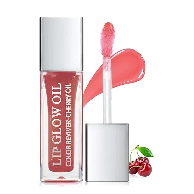 Hydrating Lip Glow Oil, Plumping Lip Gloss Transparent Lip Oil Tinted for Lip Care and Dry Lips, Non Sticky, Shiny and Moi...