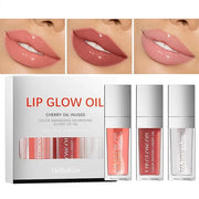 Glossy Lip Gloss Oil, 3 Pack No-Sticky Tinted Lip Oil Plumping Gloss for Dry Lip and Lip Care, Lip Clear Lipgloss Gift for...
