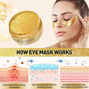 Under Eye Mask, 60 PCS Golden Gel Under Eye Patches for Dark Circles, Undereye Bags, Wrinkles Gel Under Eye Patches Gifts ...