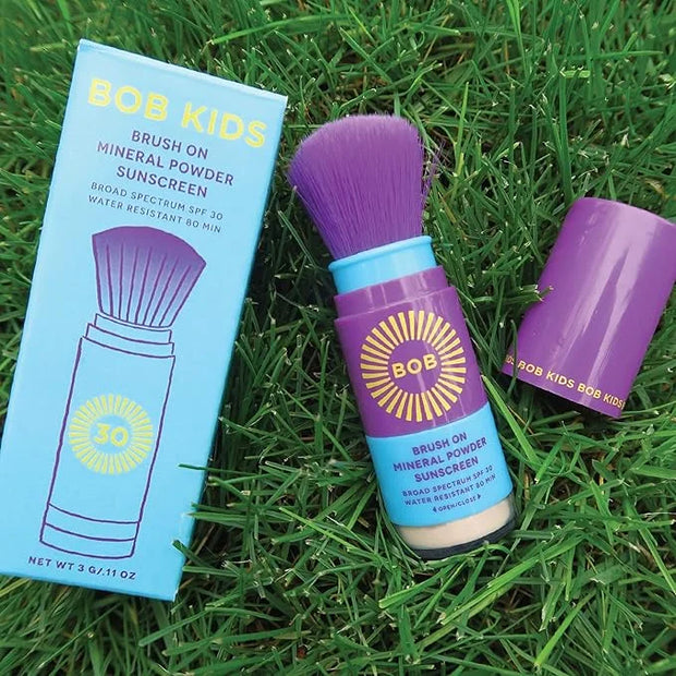 BOB KIDS SPF 30 Brush On Mineral Powder Sunscreen, Broad Spectrum, Water Resistant 80 Mins, Easy to Apply for Kids and Bab...