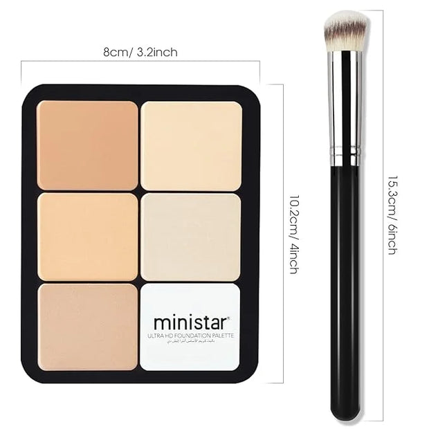 12 Colors Cream [Contour Concealer Foundation] Makeup Palette for Cheeks - All in One Makeup Palette Kit with Brush, Natur...