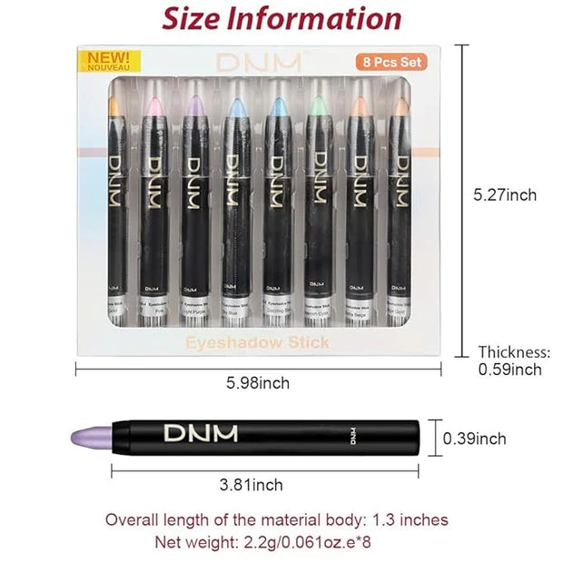 Kaely 8Pcs Cream Eyeshadow Stick Set for Older Women, Desert Mocha Beige Gold Light Purple Pink Sky Dazzling Blue Geen, Ma...