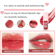 Glow Lip Oil Set, 4 Colors Tinted Glow Lip Oil Set, Hydrating Transparent Moisturizing Plumping Non-Sticky Big Brush Head ...