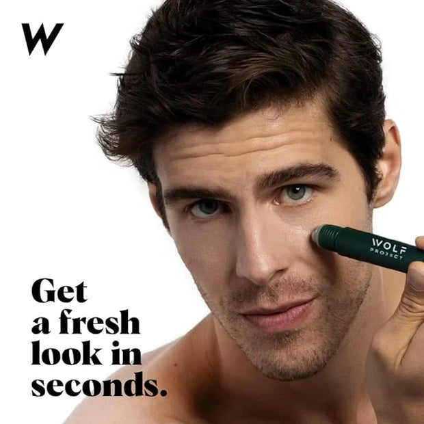 Wolf Project Under Eye Roller - Korean Beauty, with Caffeine, Vitamin C and Peptides - Energizing Serum for Dark Circles a...
